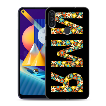 Силиконовый чехол на Samsung Galaxy M11 с принтом ИМЯ