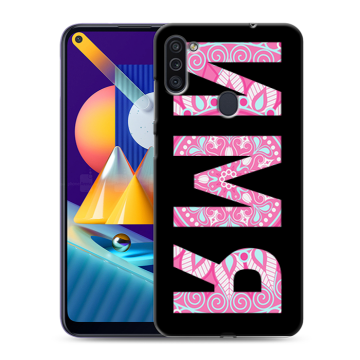 Силиконовый чехол на Samsung Galaxy M11 с принтом ИМЯ