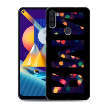 Силиконовый чехол на Samsung Galaxy M11 с принтом ИМЯ