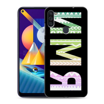 Силиконовый чехол на Samsung Galaxy M11 с принтом ИМЯ