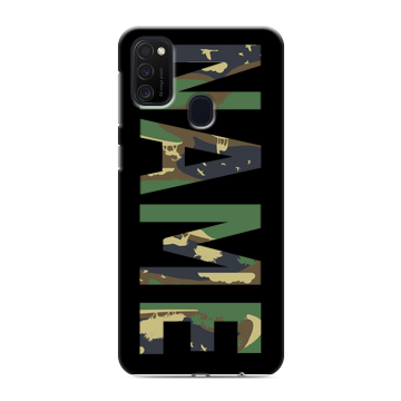 Силиконовый чехол на Samsung Galaxy M21 с принтом NAME