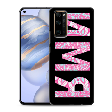 Силиконовый противоударный чехол на Huawei Honor 30 с принтом ИМЯ