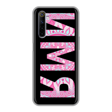 Силиконовый противоударный чехол на Realme 6 с принтом ИМЯ