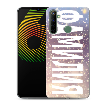 Силиконовый чехол на Realme 6i с принтом ФАМИЛИЯ