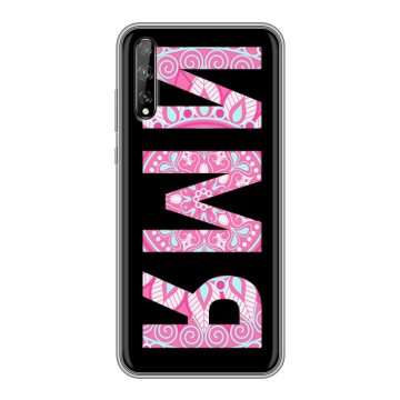 Силиконовый чехол на Huawei Y8p с принтом ИМЯ