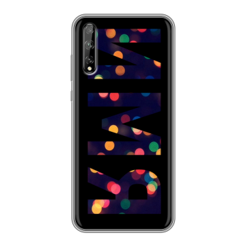 Силиконовый чехол на Huawei Y8p с принтом ИМЯ
