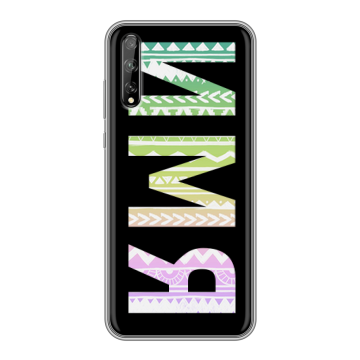 Силиконовый чехол на Huawei Y8p с принтом ИМЯ