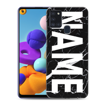 Силиконовый чехол на Samsung Galaxy A21s с принтом NAME