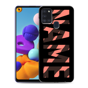Силиконовый чехол на Samsung Galaxy A21s с принтом NAME