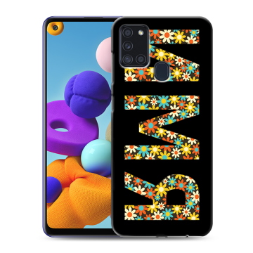 Силиконовый чехол на Samsung Galaxy A21s с принтом ИМЯ