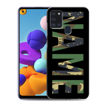 Силиконовый чехол на Samsung Galaxy A21s с принтом NAME