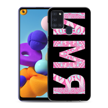 Силиконовый чехол на Samsung Galaxy A21s с принтом ИМЯ