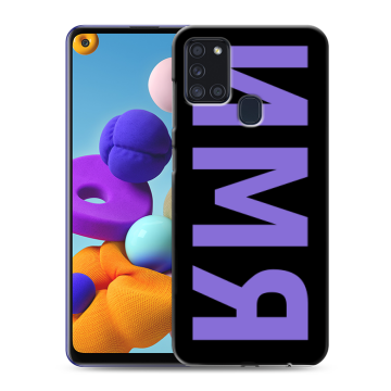 Силиконовый чехол на Samsung Galaxy A21s с принтом ИМЯ