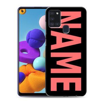 Силиконовый чехол на Samsung Galaxy A21s с принтом NAME
