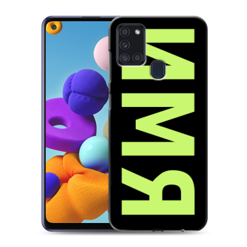 Силиконовый чехол на Samsung Galaxy A21s с принтом ИМЯ