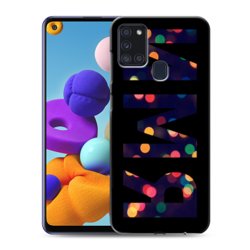 Силиконовый чехол на Samsung Galaxy A21s с принтом ИМЯ