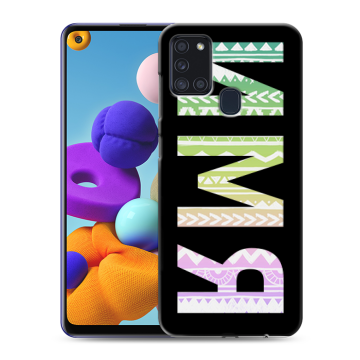 Силиконовый чехол на Samsung Galaxy A21s с принтом ИМЯ