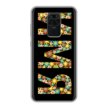 Силиконовый чехол на Xiaomi RedMi Note 9 с принтом ИМЯ