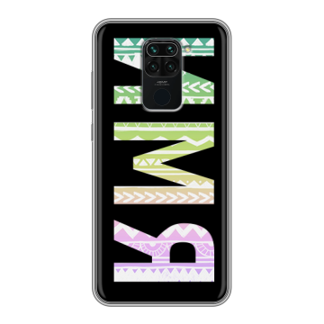 Силиконовый чехол на Xiaomi RedMi Note 9 с принтом ИМЯ