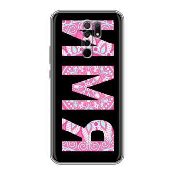 Силиконовый чехол на Xiaomi RedMi 9 с принтом ИМЯ