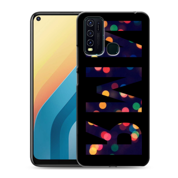 Силиконовый противоударный чехол на Vivo Y30 с принтом ИМЯ