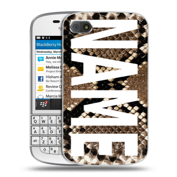 Пластиковый чехол на BlackBerry Q10 с принтом NAME