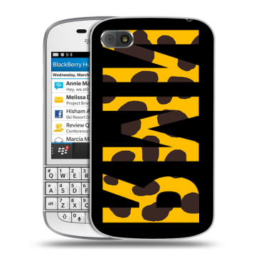 Пластиковый чехол на BlackBerry Q10 с принтом ИМЯ