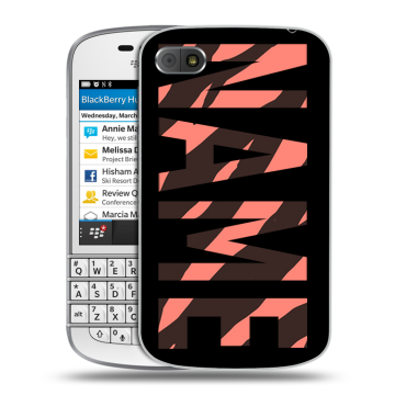 Пластиковый чехол на BlackBerry Q10 с принтом NAME