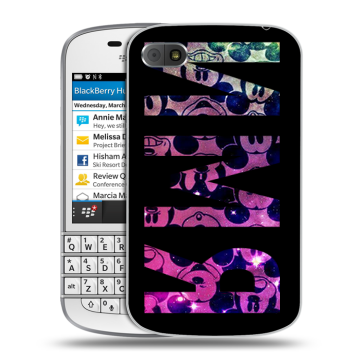 Пластиковый чехол на BlackBerry Q10 с принтом ИМЯ