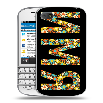 Пластиковый чехол на BlackBerry Q10 с принтом ИМЯ