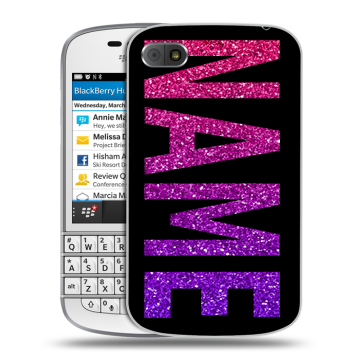 Пластиковый чехол на BlackBerry Q10 с принтом NAME