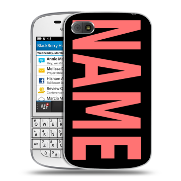 Пластиковый чехол на BlackBerry Q10 с принтом NAME