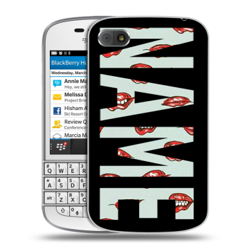 Пластиковый чехол на BlackBerry Q10 с принтом NAME