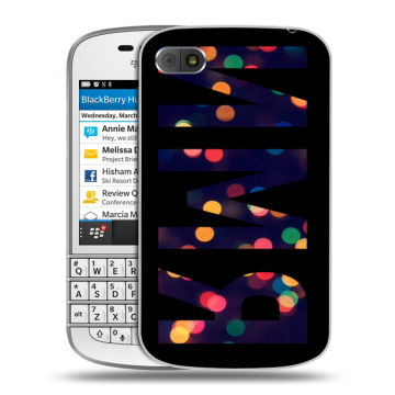 Пластиковый чехол на BlackBerry Q10 с принтом ИМЯ