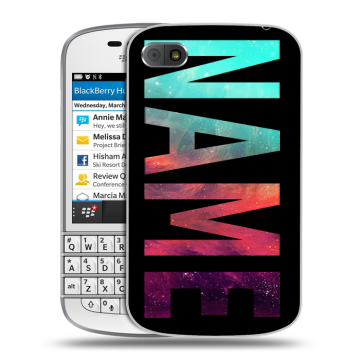 Пластиковый чехол на BlackBerry Q10 с принтом NAME