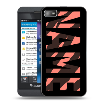 Пластиковый чехол на BlackBerry Z10 с принтом NAME