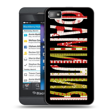 Пластиковый чехол на BlackBerry Z10 с принтом ФАМИЛИЯ