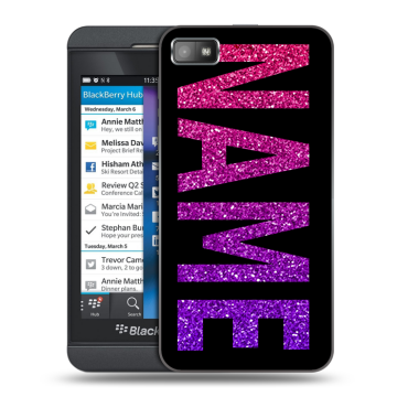 Пластиковый чехол на BlackBerry Z10 с принтом NAME