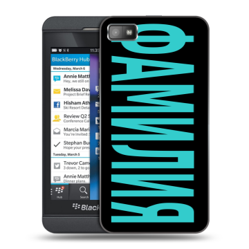 Пластиковый чехол на BlackBerry Z10 с принтом ФАМИЛИЯ