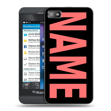 Пластиковый чехол на BlackBerry Z10 с принтом NAME