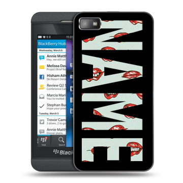 Пластиковый чехол на BlackBerry Z10 с принтом NAME