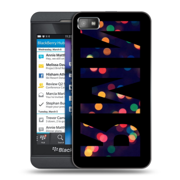 Пластиковый чехол на BlackBerry Z10 с принтом ИМЯ