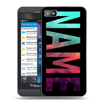 Пластиковый чехол на BlackBerry Z10 с принтом NAME