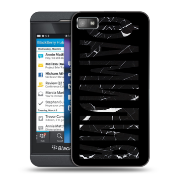 Пластиковый чехол на BlackBerry Z10 с принтом ФАМИЛИЯ