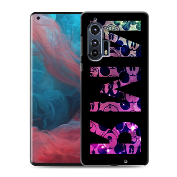 Силиконовый чехол на Motorola Edge Plus с принтом ИМЯ