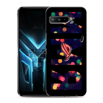 Силиконовый противоударный чехол на ASUS ROG Phone 3 с принтом ИМЯ