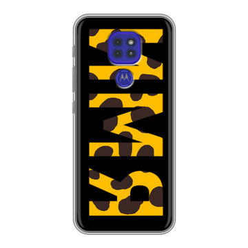 Силиконовый чехол на Motorola Moto G9 Play с принтом ИМЯ