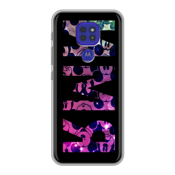 Силиконовый чехол на Motorola Moto G9 Play с принтом ИМЯ