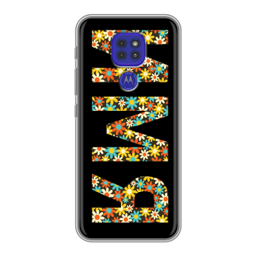 Силиконовый чехол на Motorola Moto G9 Play с принтом ИМЯ