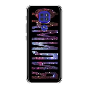Силиконовый чехол на Motorola Moto G9 Play с принтом ФАМИЛИЯ